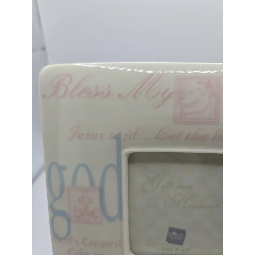New Gods Greatest Gift 3x3‎ Picture Frame Godchild Pastel Colors Baby Boy Girl